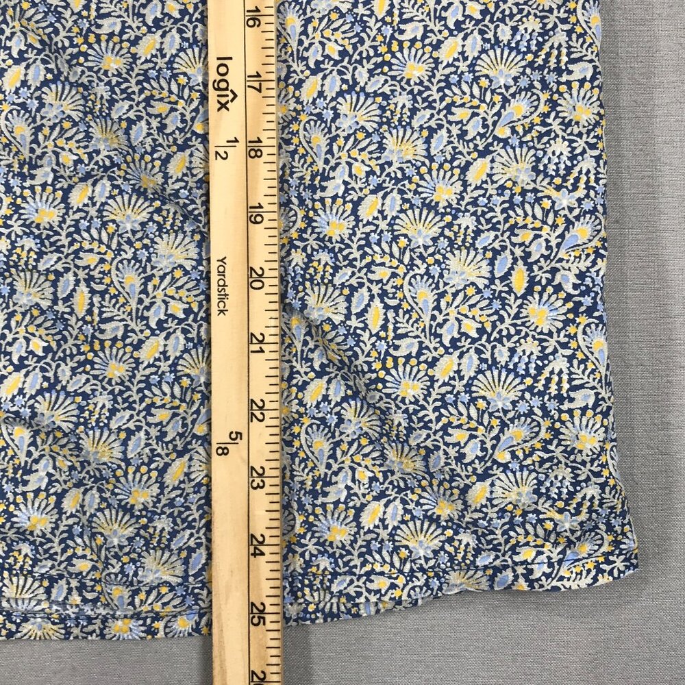 Gap Blouse Women Small Tall Blue Yellow Pullover Top V-Neck Boho Peasant Balloon - Picture 12 of 13